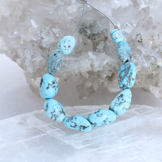 Light Blue Mexican Turquoise Beads 11-20mm 2mm Hole -NewWorldGems