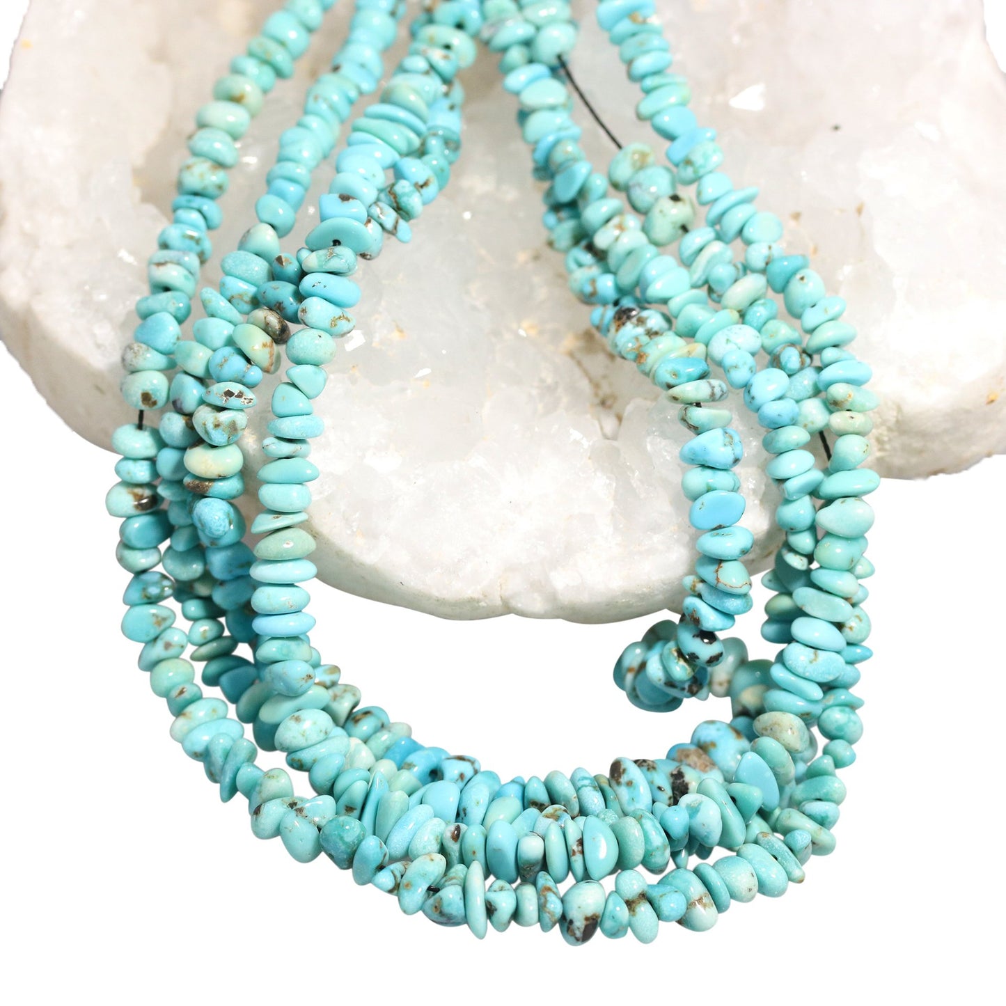 Lone Mountain Turquoise Beads Blue 5-7Mm 18", -NewWorldGems