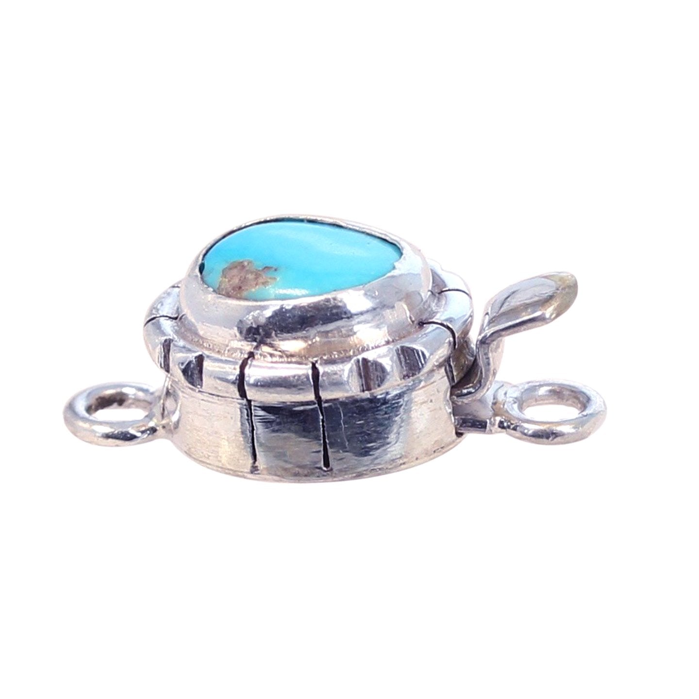 Castle Dome Turquoise Sterling Clasp Southwest Style -NewWorldGems