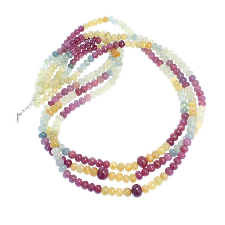 Multi Color Sapphire Beads 5-7Mm Rondelles 18" -NewWorldGems
