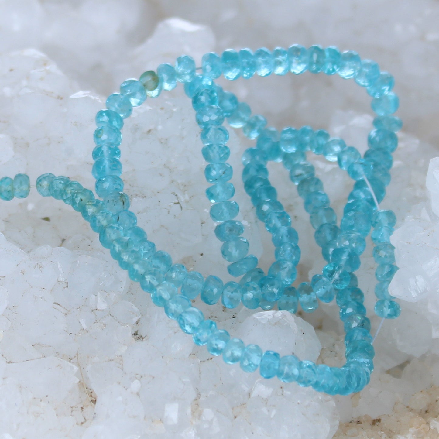 Apatite Beads Faceted Rondelle 4-6mm Light Blue 15" -NewWorldGems