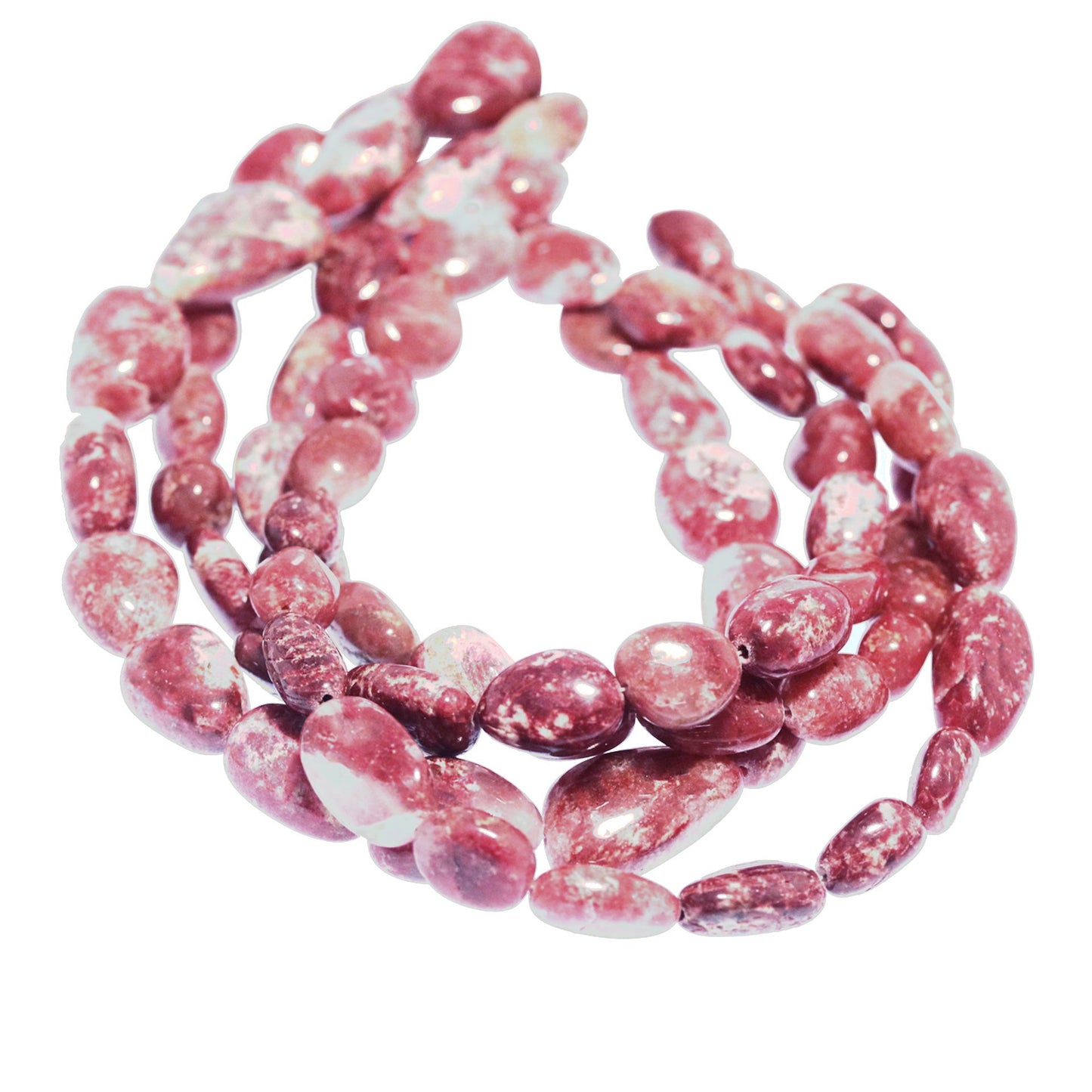 Rose Red Thulite Beads {Zoisite} Free Form Ovals 8" 11-14Mm, -NewWorldGems