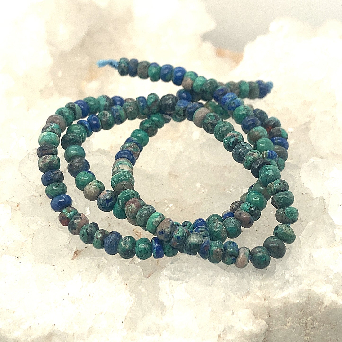Vintage Stock Arizona Azurite Malacite Beads Rondelles 4mm Jerome, Arizona -NewWorldGems