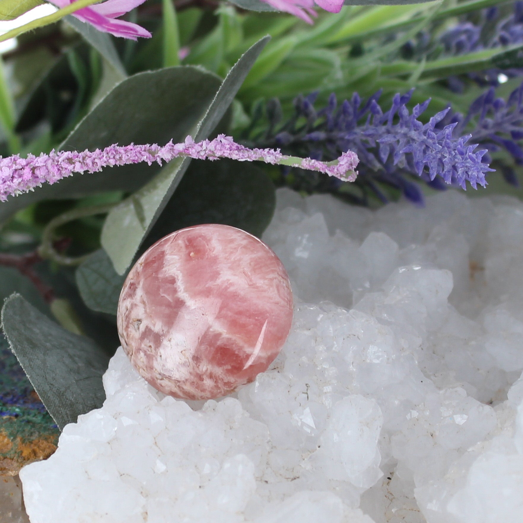 Rhodochrosite Cabochon Large Round Size 30mm -NewWorldGems