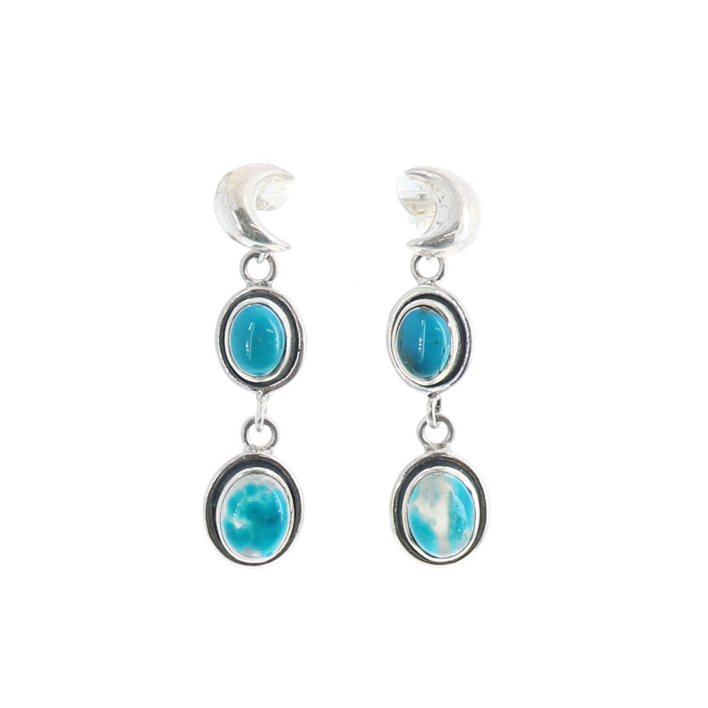 Gem Silica Earrings Sterling Silver Moons -NewWorldGems
