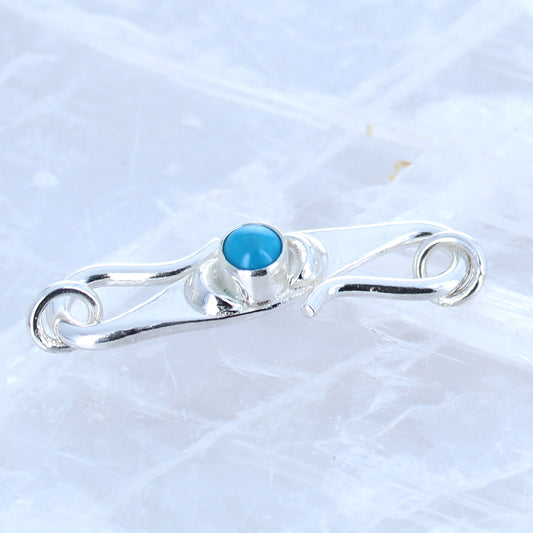 Sleeping Beauty Turquoise Clasp S Shaped Sterling Moons -NewWorldGems