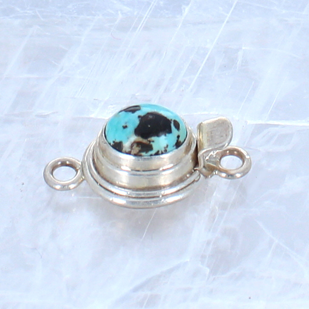 Blue Carico Lake Turquoise Sterling Clasp 8X10mm Classic Style -NewWorldGems