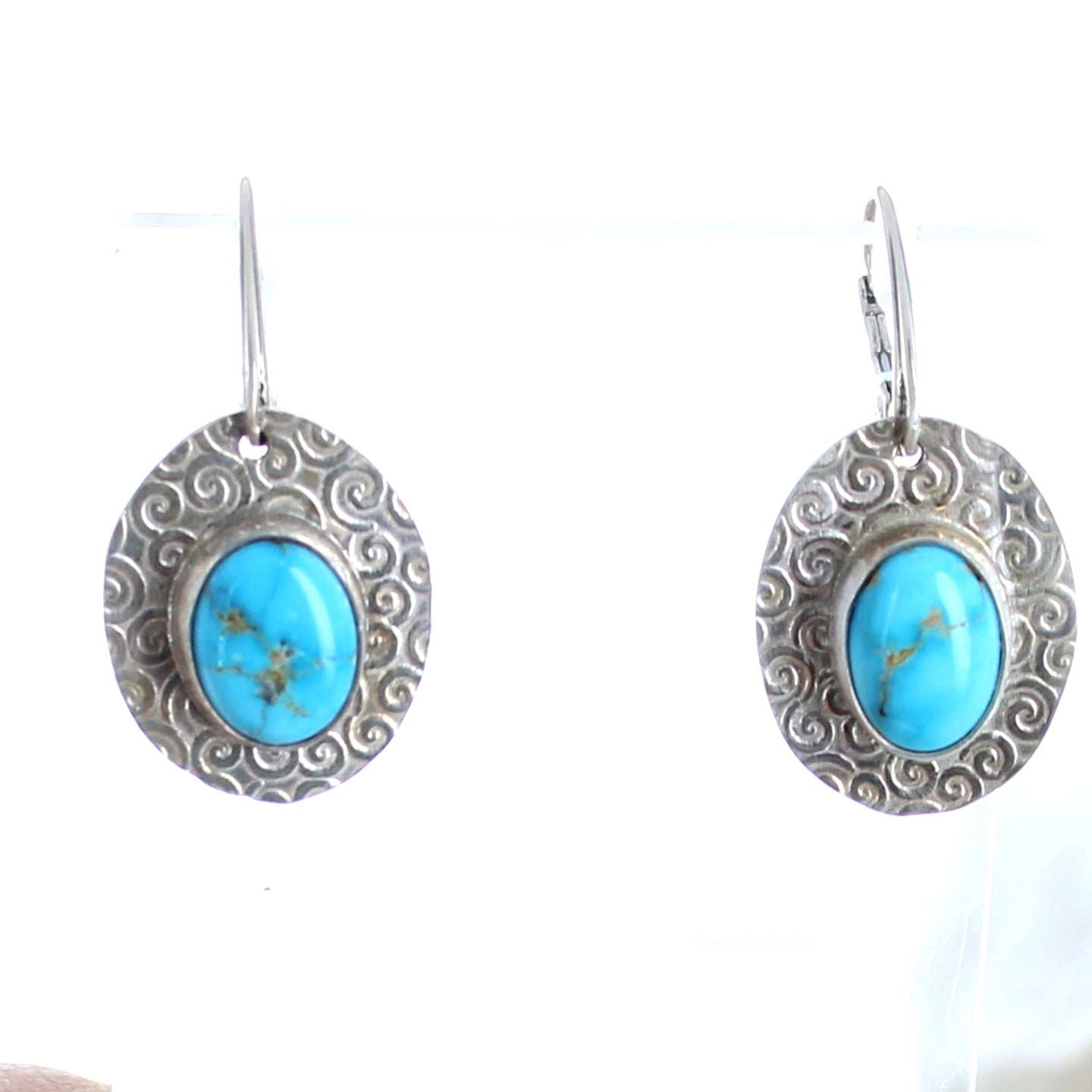 Sonoran Rose Turquoise {Mexican} Southwest Earrings Sterling -NewWorldGems