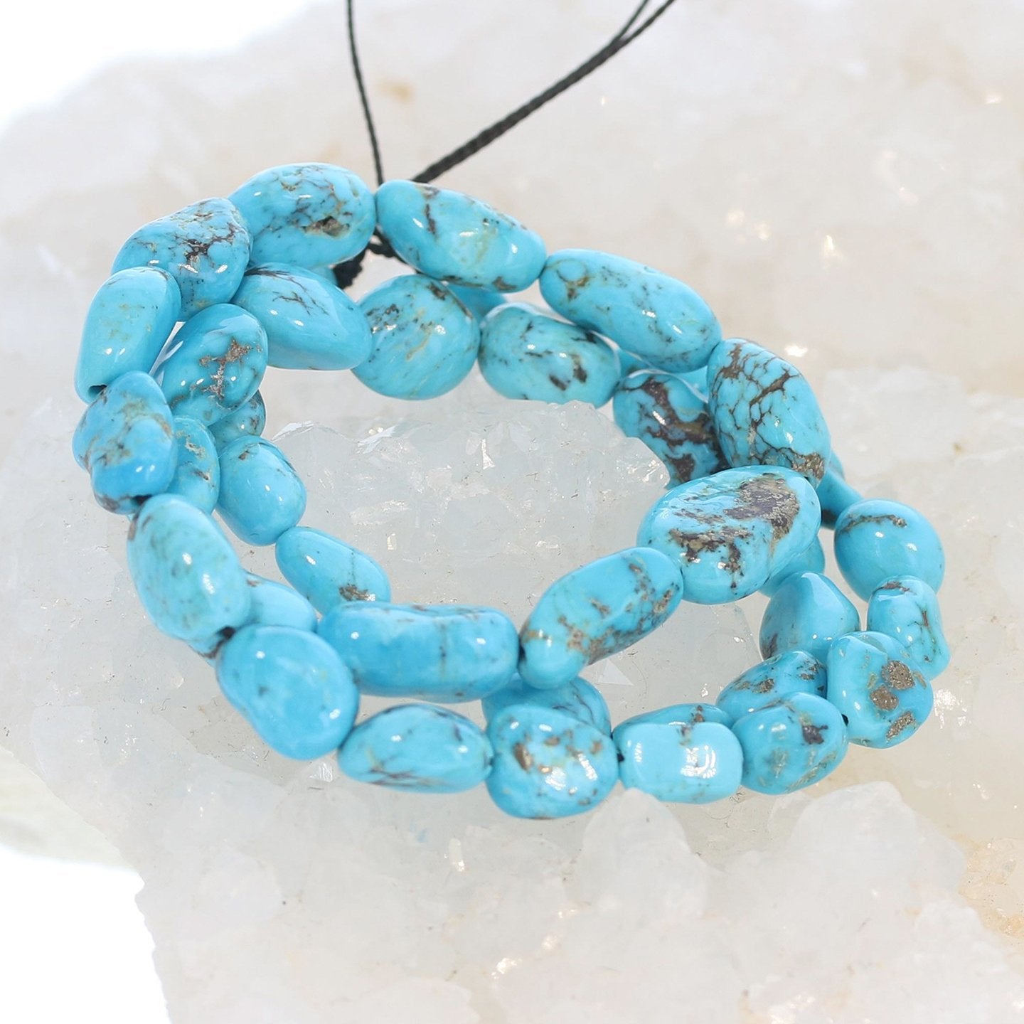 Tonopah Nevada Turquoise Beads Nevada Potato Shape Brown Matrix -NewWorldGems