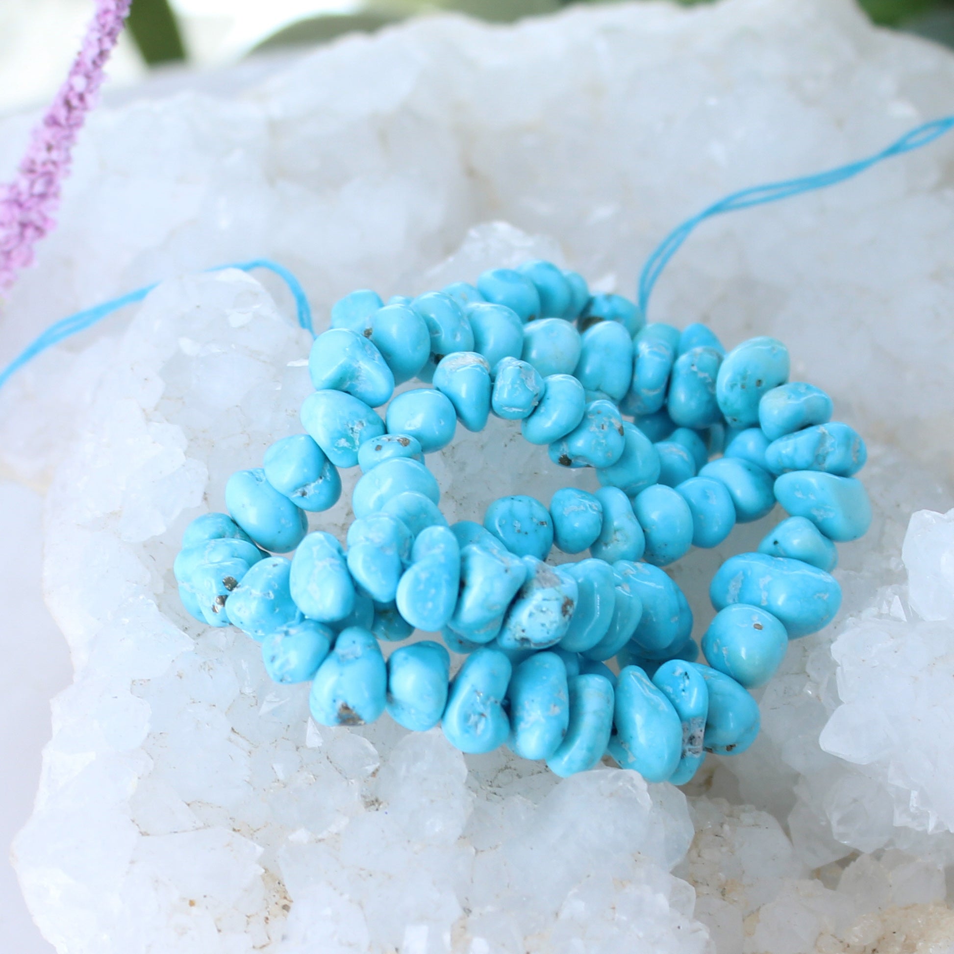Sleeping Beauty Turquoise Beads 5-10mm Rounded Nuggets -NewWorldGems