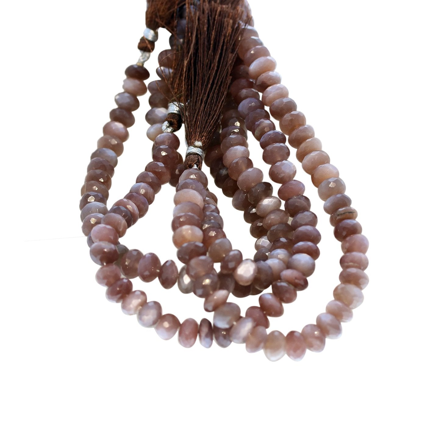 Moonstone Beads Chocolate Faceted Rondelles 8Mm 8" -NewWorldGems