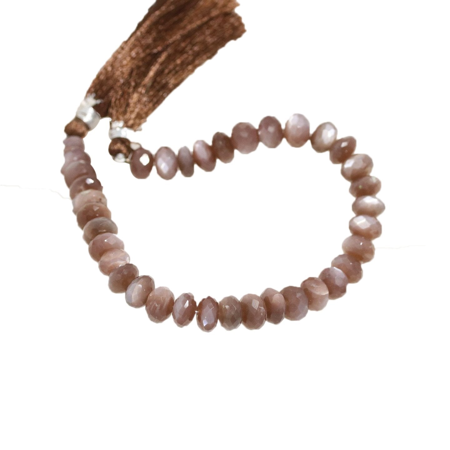 Moonstone Beads Chocolate Faceted Rondelles 9Mm 8" -NewWorldGems