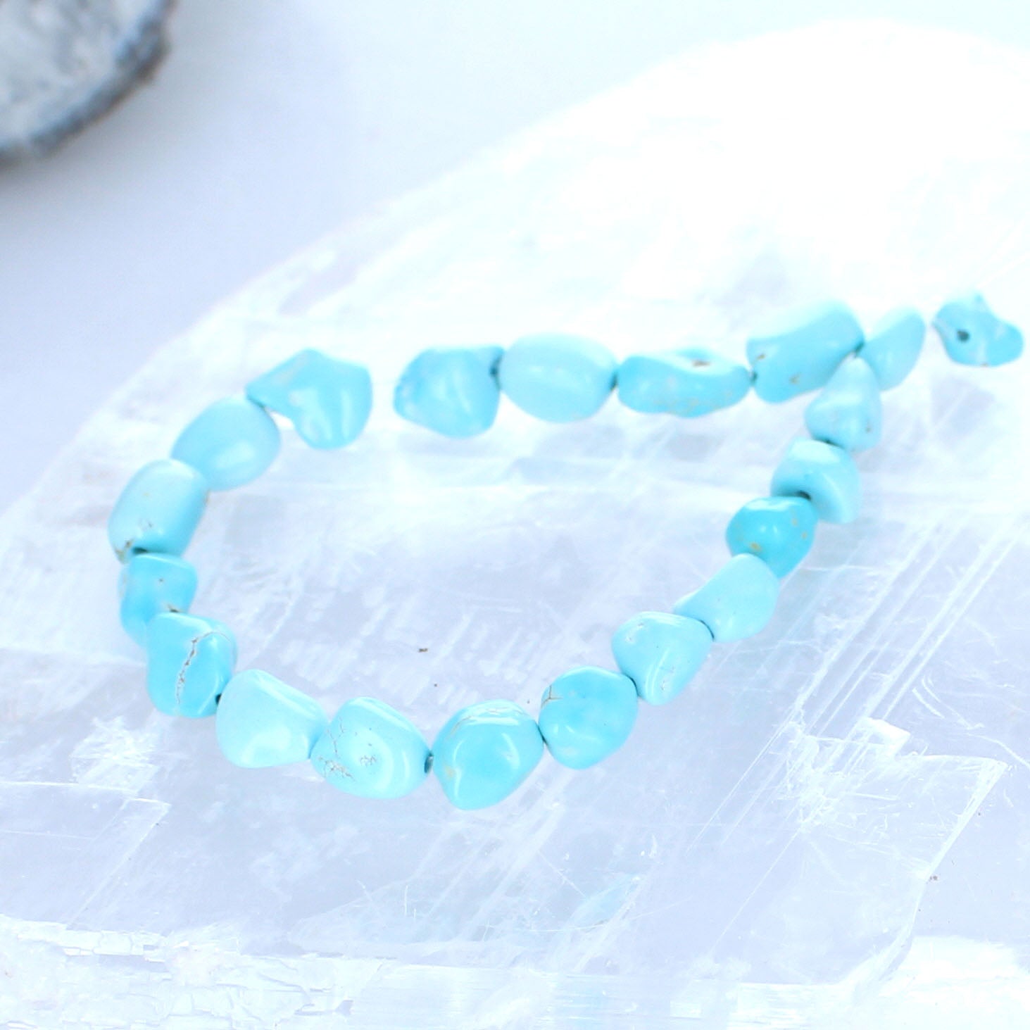 Rare LONE MOUNTAIN TURQUOISE Beads 6-7mm 6" Strand -NewWorldGems