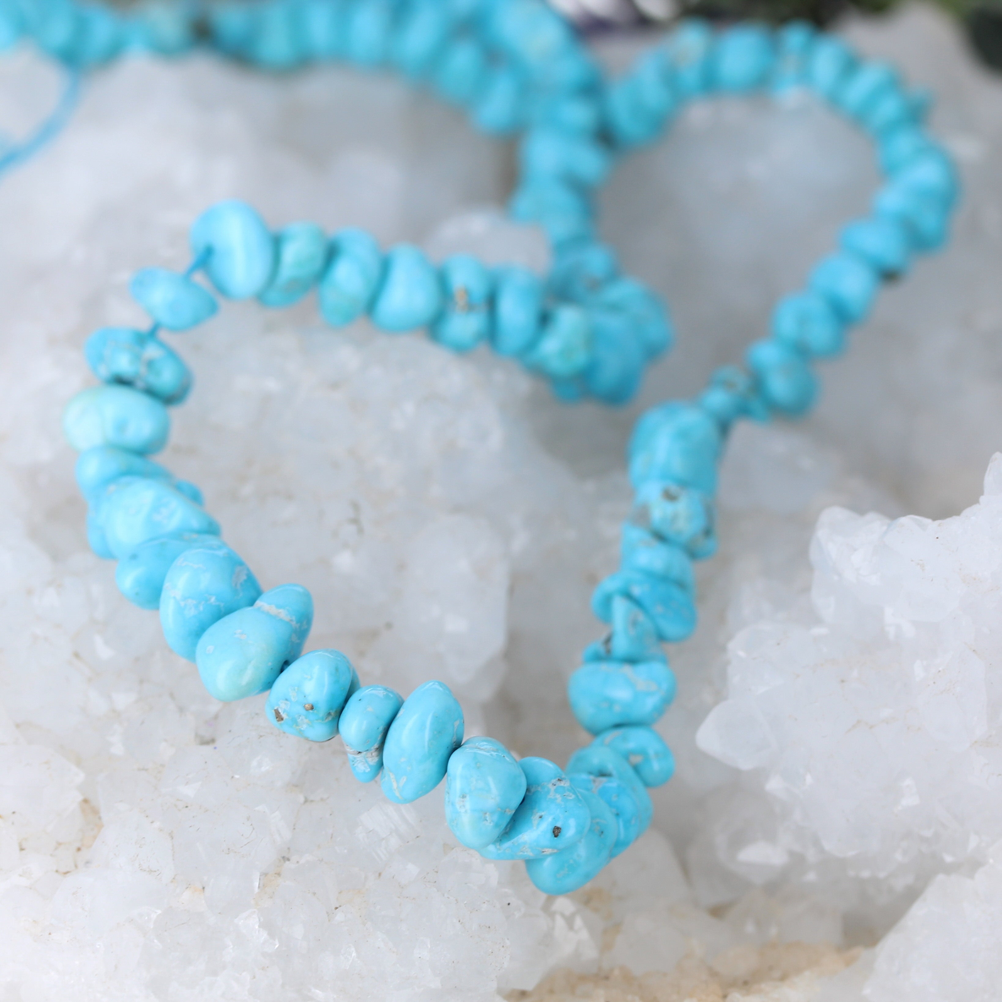 Sleeping Beauty Turquoise Beads 6-11mm Rounded Nuggets -NewWorldGems