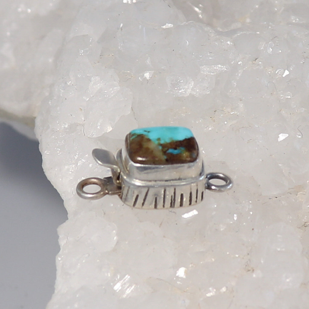 CARICO LAKE Turquoise Clasp Southwest Style Cushion Shape -NewWorldGems