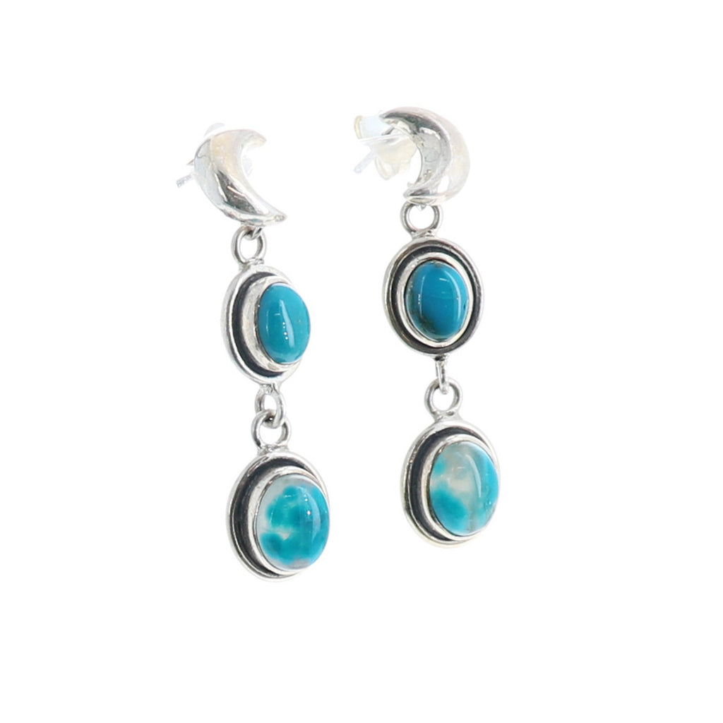 Gem Silica Earrings Sterling Silver Moons -NewWorldGems