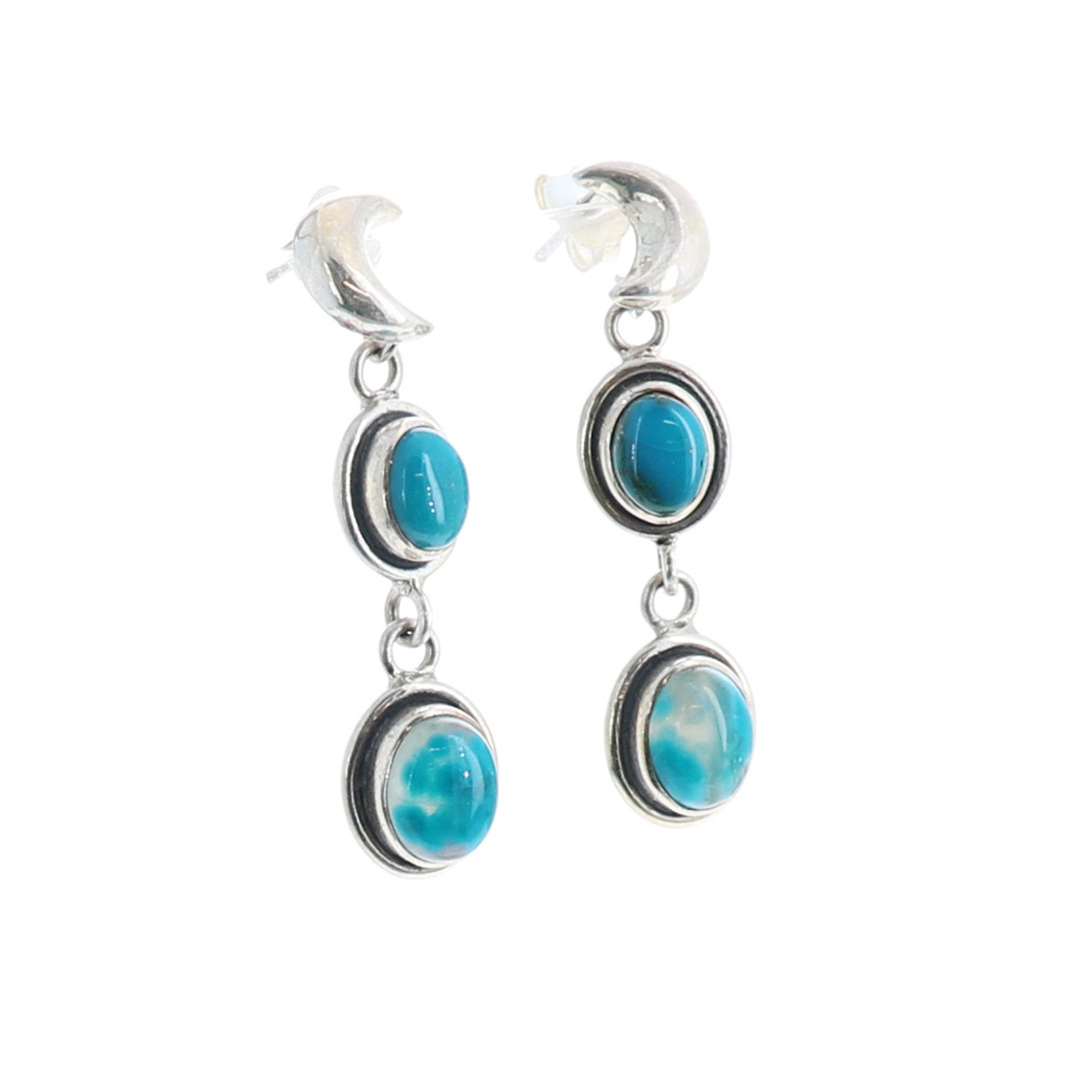 Gem Silica Earrings Sterling Silver Moons -NewWorldGems