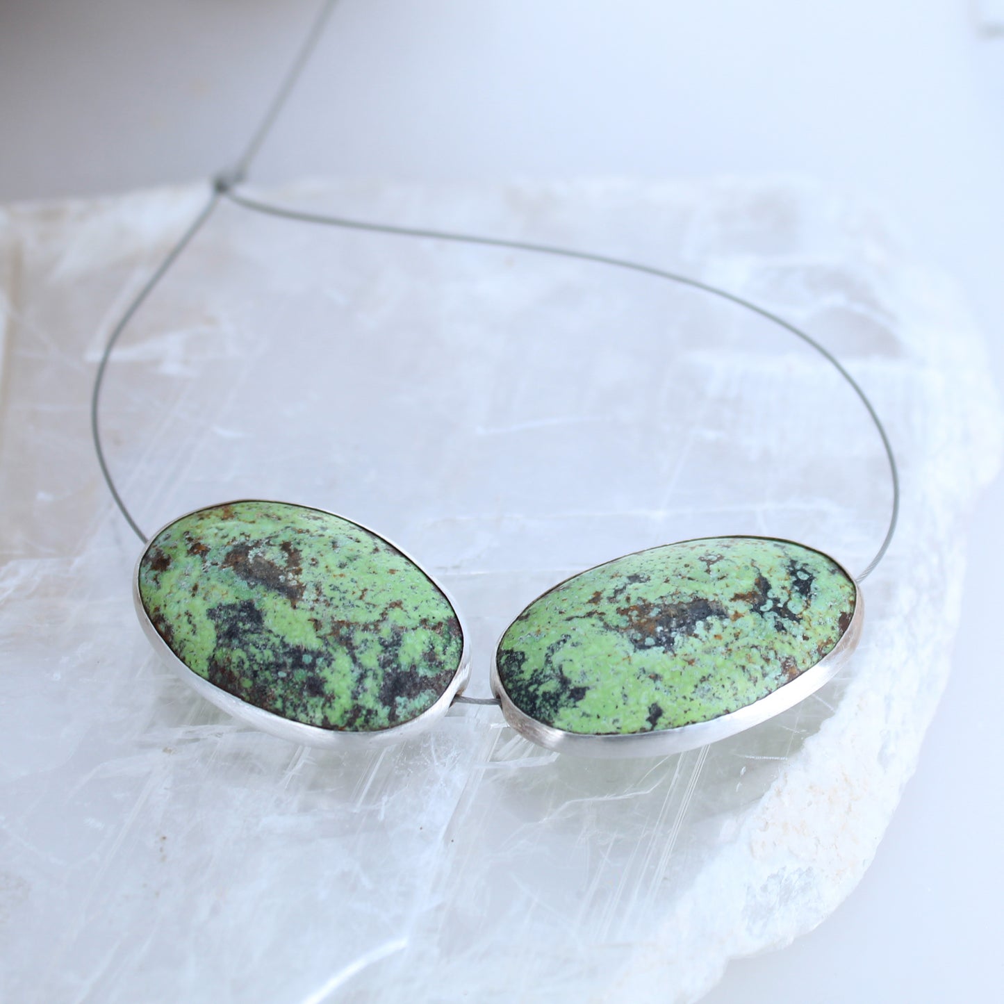 Sterling Rimmed Hubei Turquoise Beads Mint Green 29x19mm 2Pcs -NewWorldGems