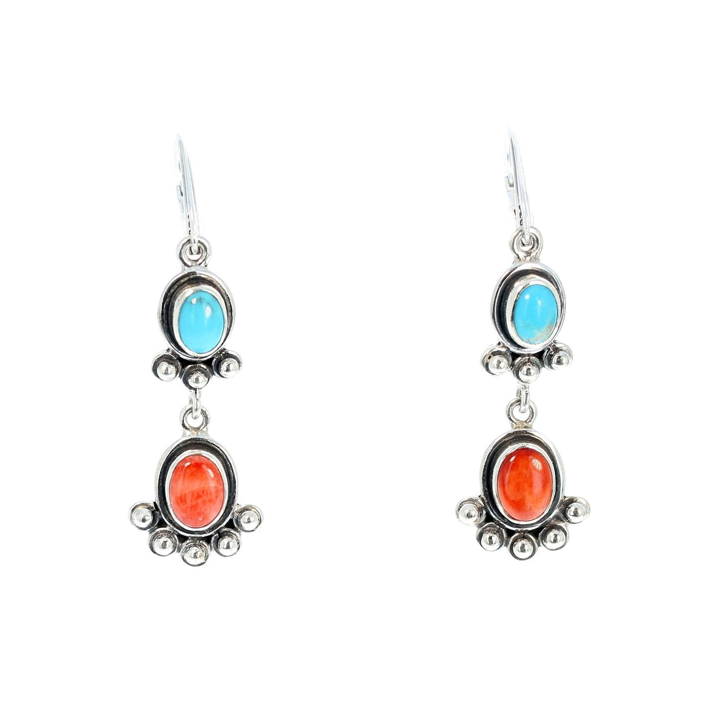 Spiny Oyster And Turquoise Earrings Frida Kahlo Inspired -NewWorldGems