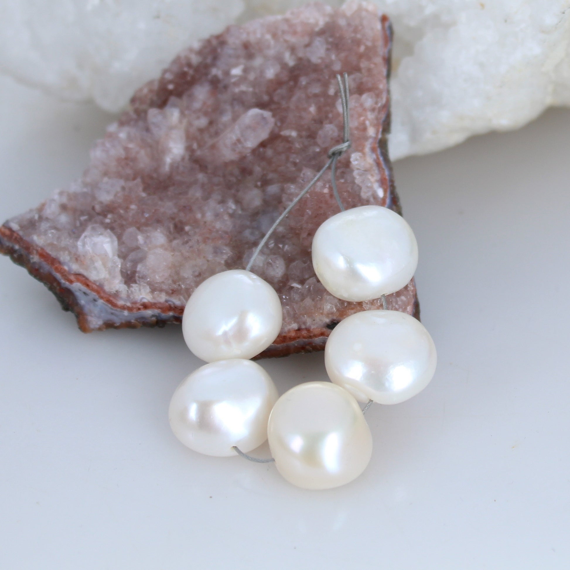 Large Cream Pearls 15-16.5mm Set of 5 -NewWorldGems