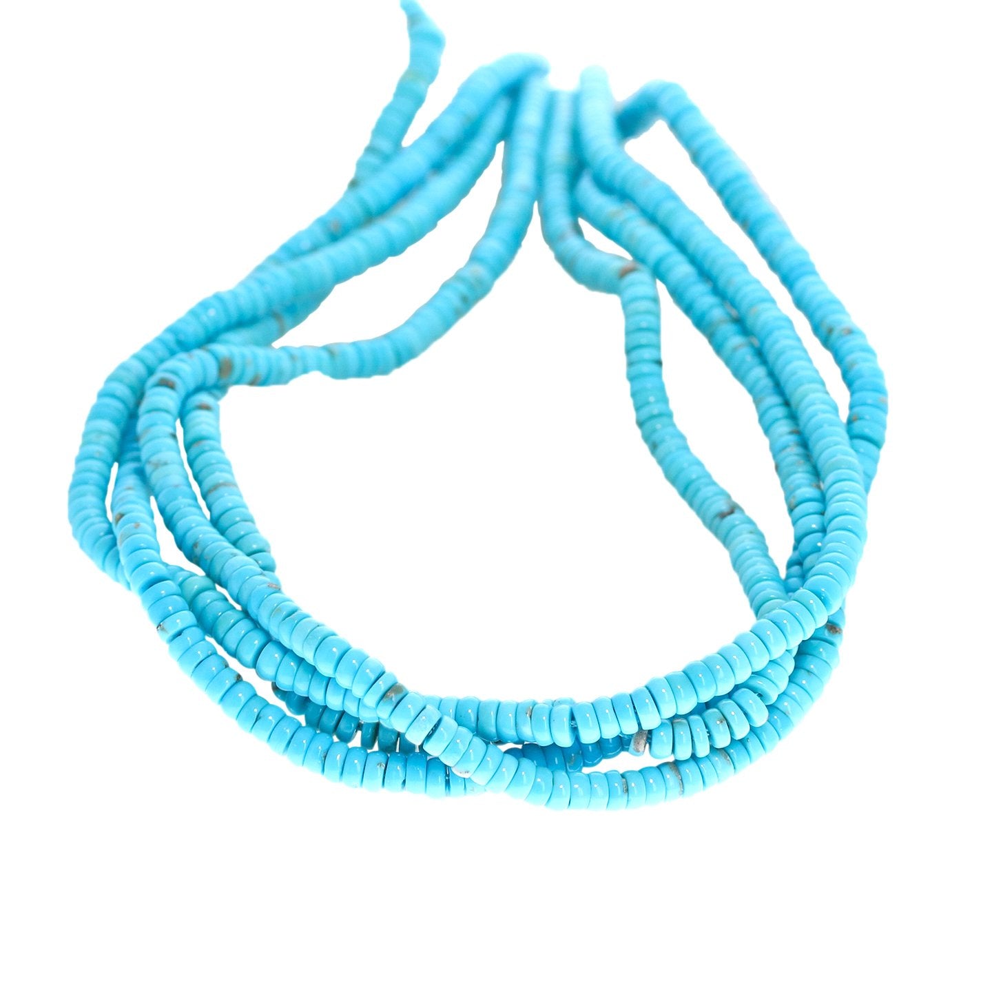 Sleeping Beauty Turquoise Beads 4Mm Buttons AAA -NewWorldGems