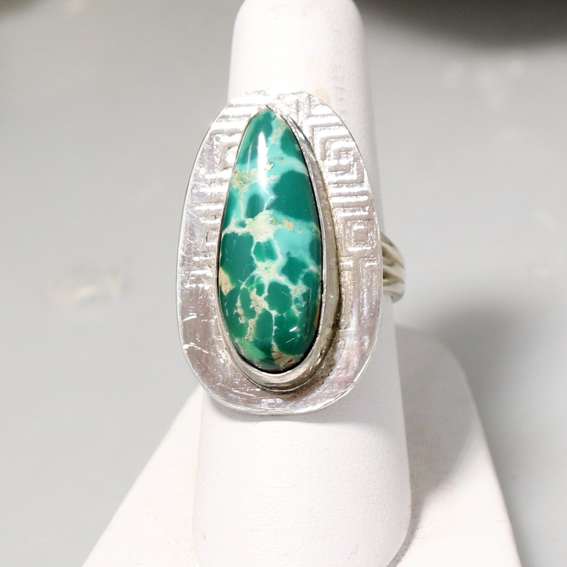 Royston Turquoise Ring Sterling Southwest Emerald Green -NewWorldGems