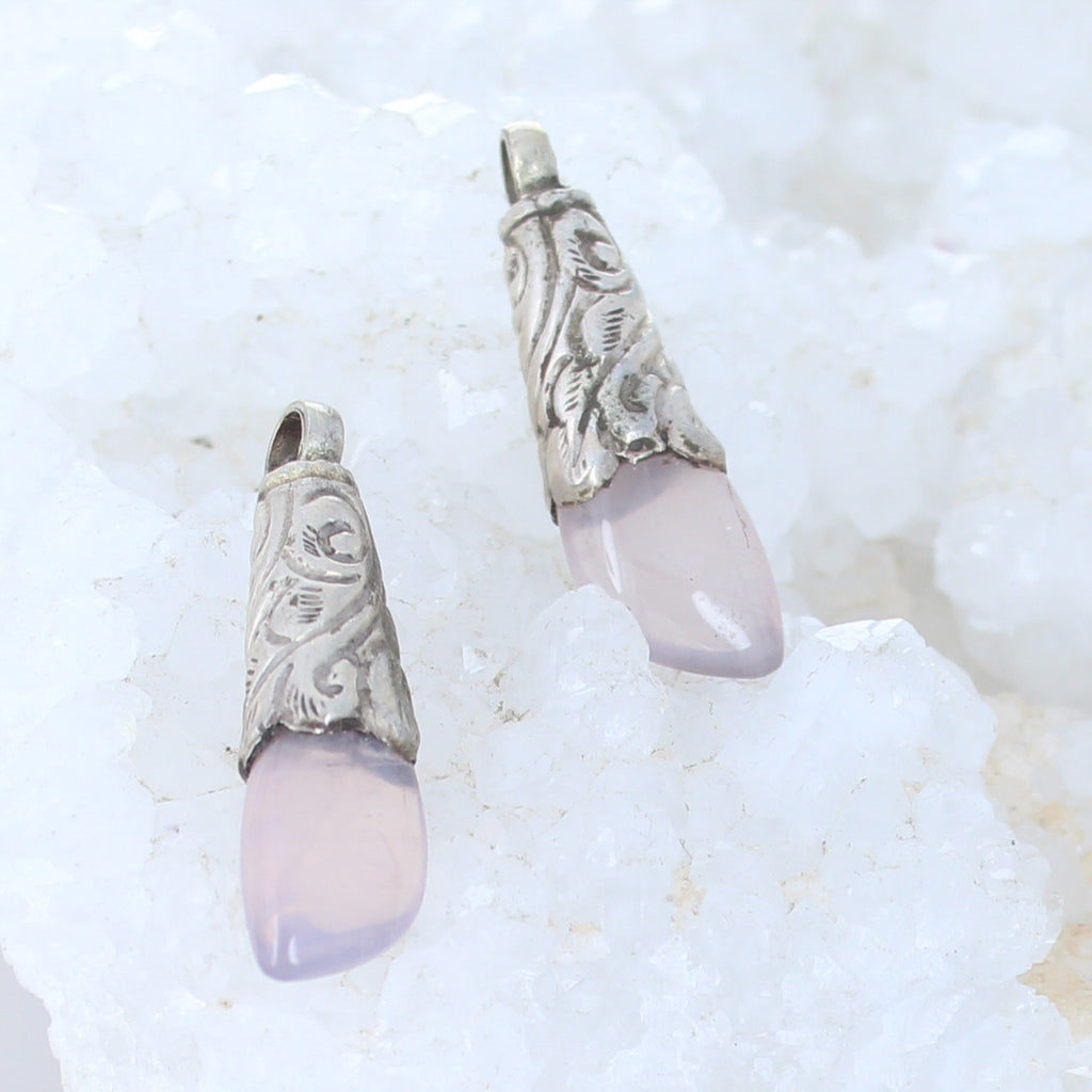 ROSE QUARTZ Sterling Floral Design Components -NewWorldGems