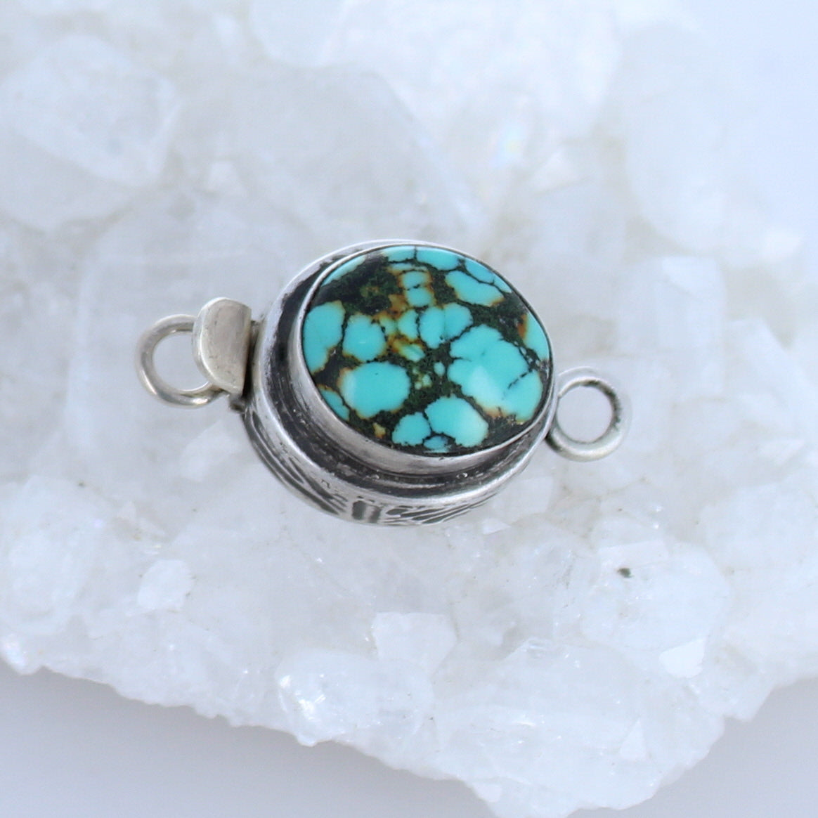 CHINESE TURQUOISE Clasp Oval Shape Sterling Choose Color -NewWorldGems