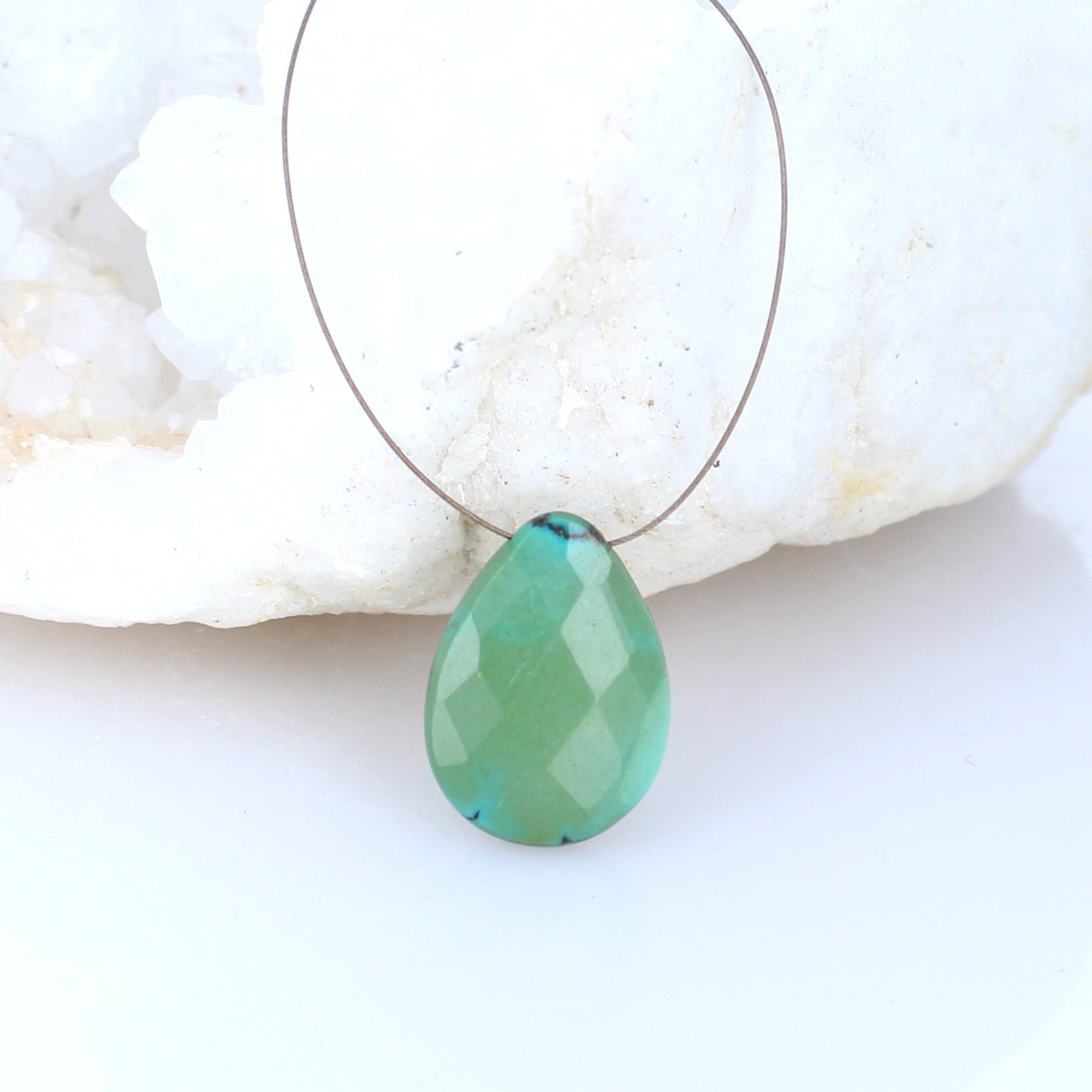 Hubei Turquoise Faceted Component Sea Green -NewWorldGems