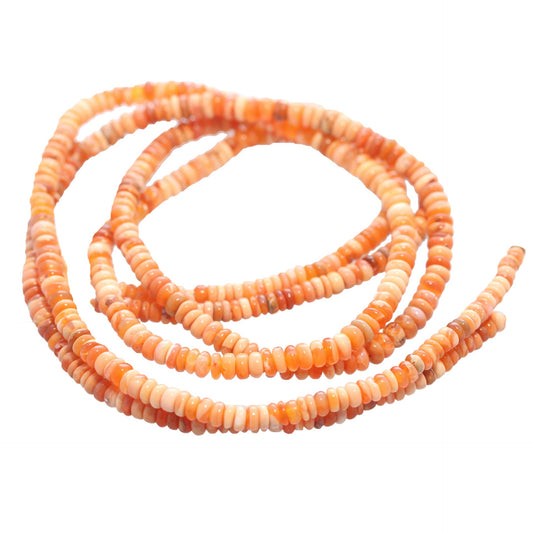Mexican Opal Beads Rondelles Creamy Light Apricot 3.5-4.5Mm, -NewWorldGems