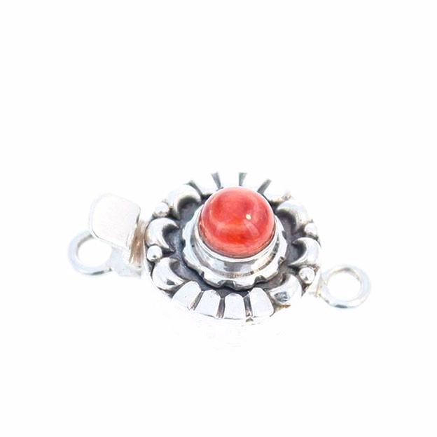 Spiny Oyster Clasp Sterling Moon Petal Design 6Mm Red -NewWorldGems