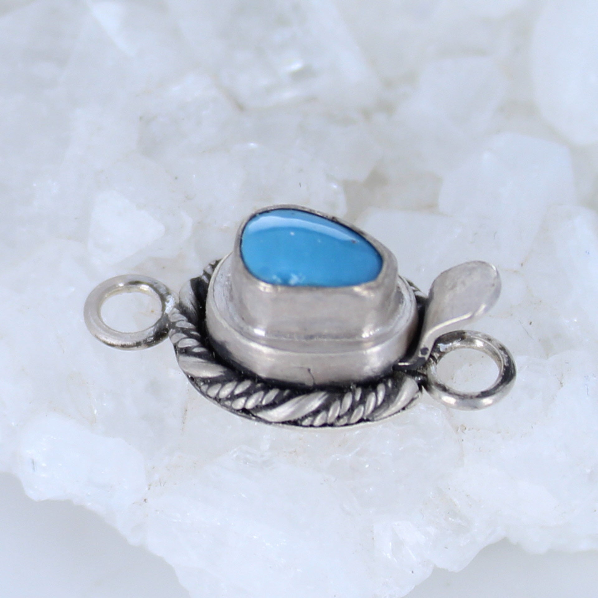 Medieval Swedish Iron Ore Glass Clasp Sterling Silver Freeform -NewWorldGems