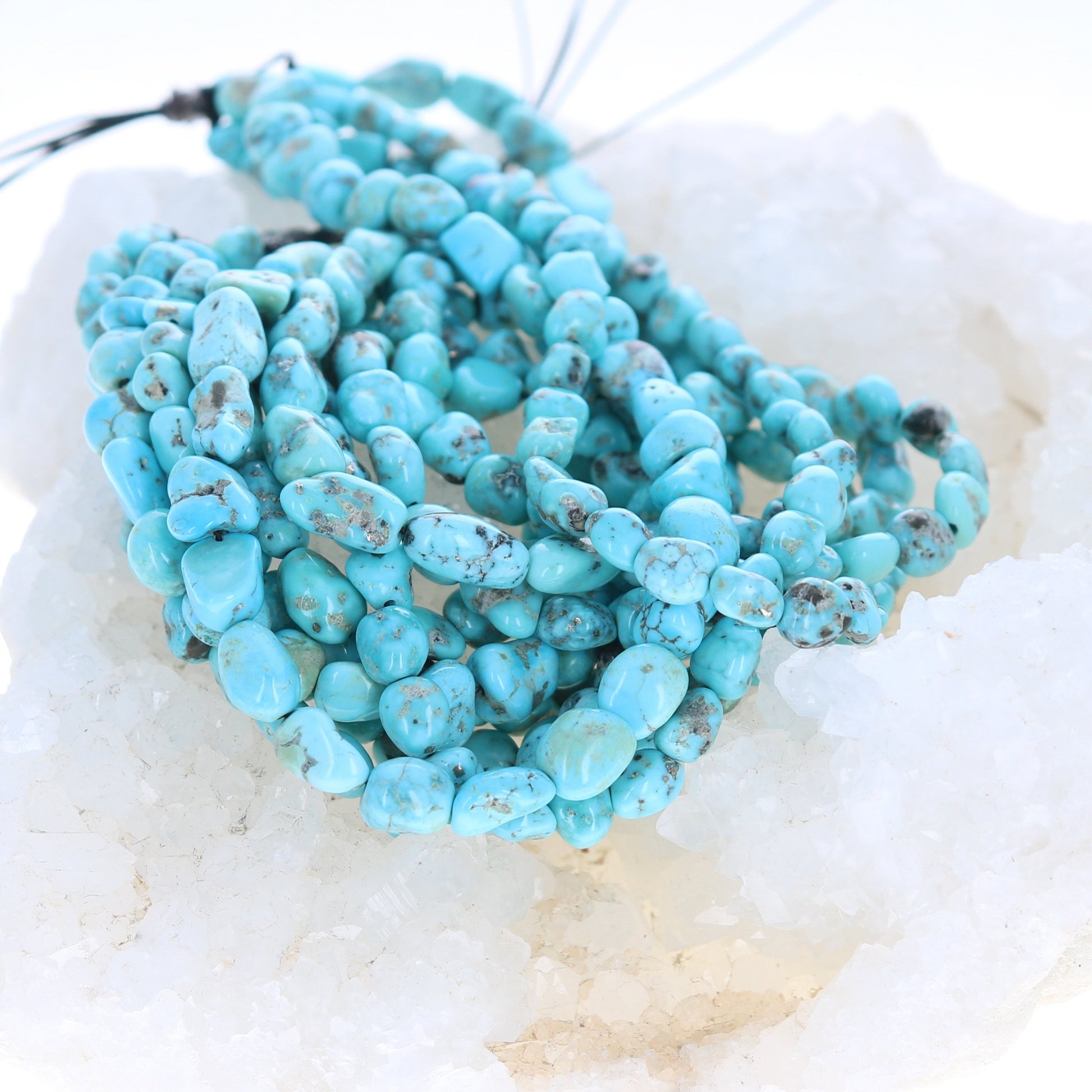 White Water {Mexican} Turquoise Nugget Beads 6-7.5Mm 16" -NewWorldGems