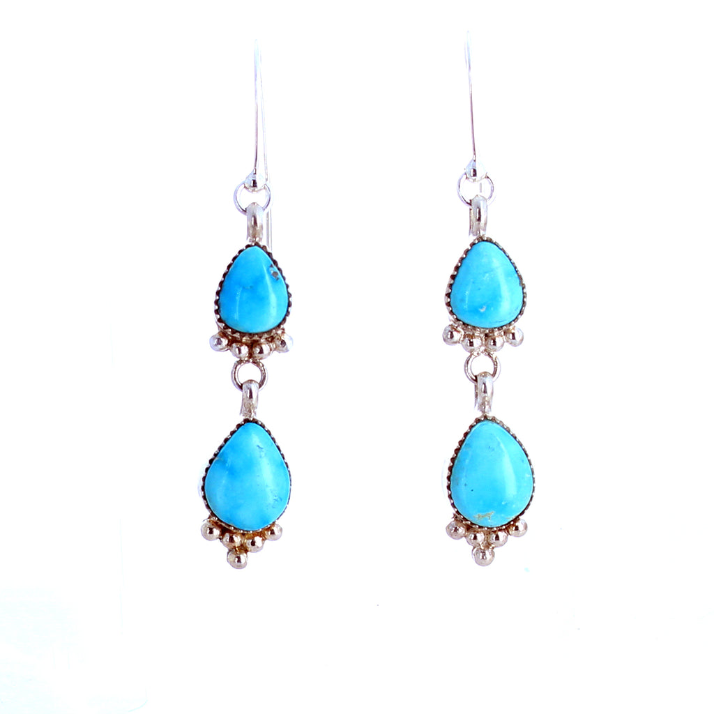 Blue Ridge Nevada Sterling Silver Earrings 2 Stone Beauties -NewWorldGems