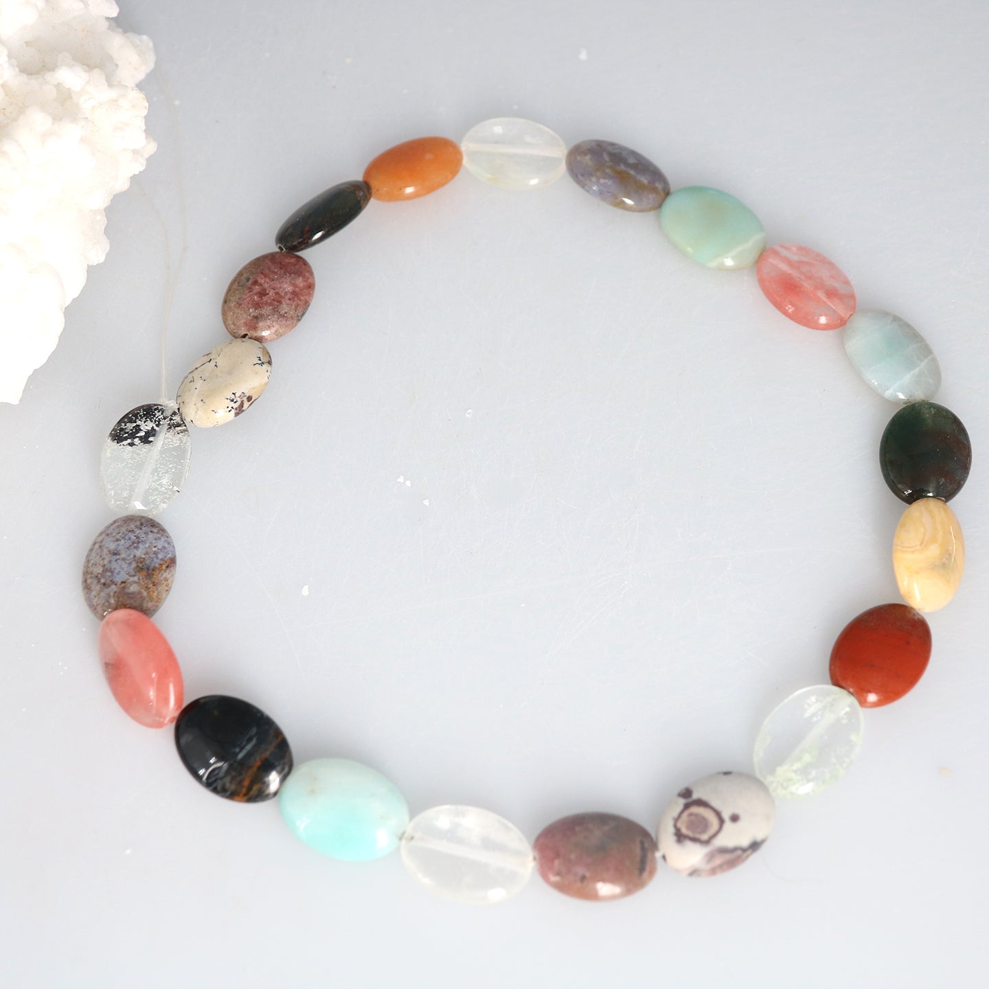 Mixed Oval gemstone Beads Strand 18x13mm 15" -NewWorldGems