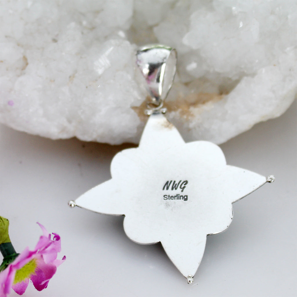 North Star Design Sonoran Blue Jay Turquoise Pendant Sterling -NewWorldGems