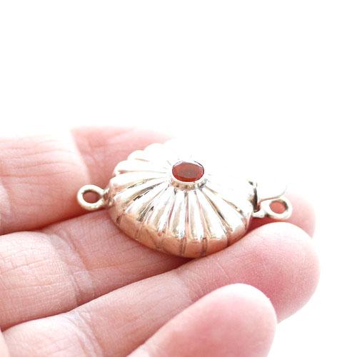 Sunflower Clasp Mexican Opal Faceted Orange -NewWorldGems