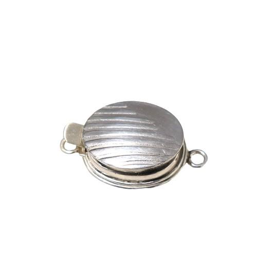 Curving Linear Design Clasp Sterling Silver Without Gemstone -NewWorldGems