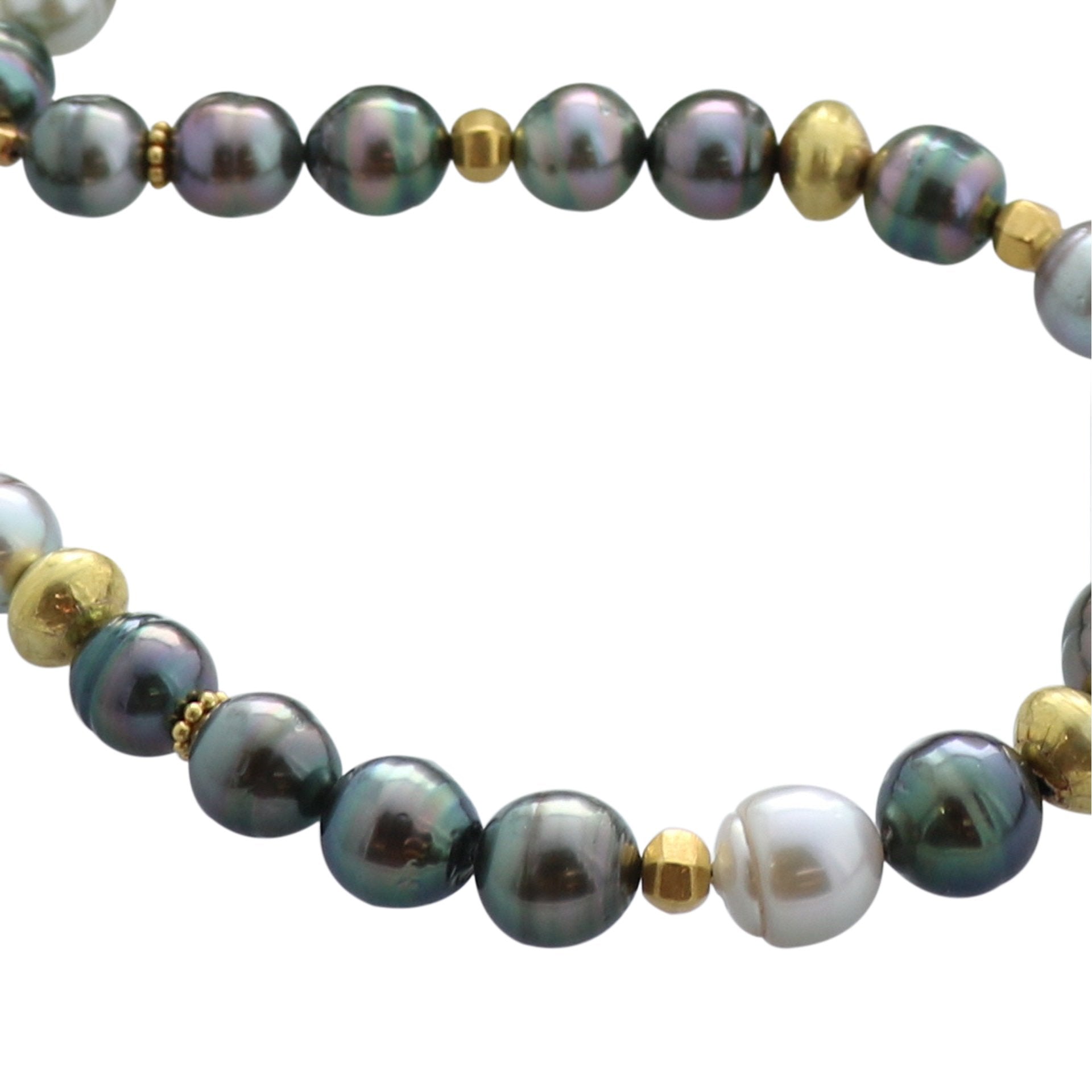 Tahitian Pearl 18K Gold Necklace With Diamond Clasp -NewWorldGems