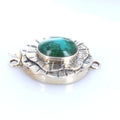 Flower Clasp Large Chrysocolla Oval Sterling Silver Choose Color -NewWorldGems