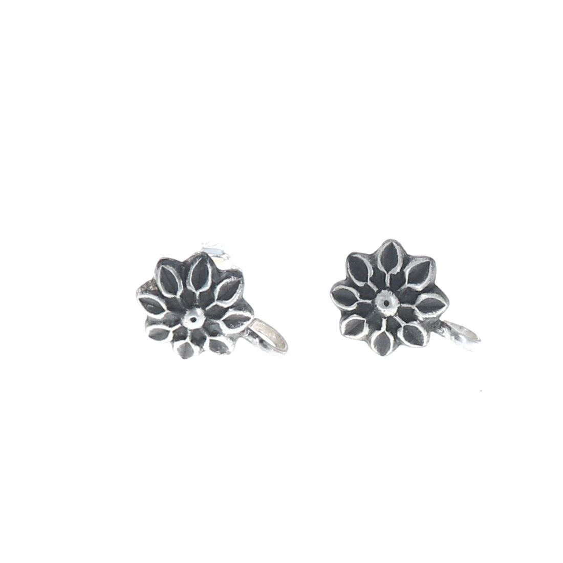 Sterling Silver Flower Post Style Earrings Components -NewWorldGems