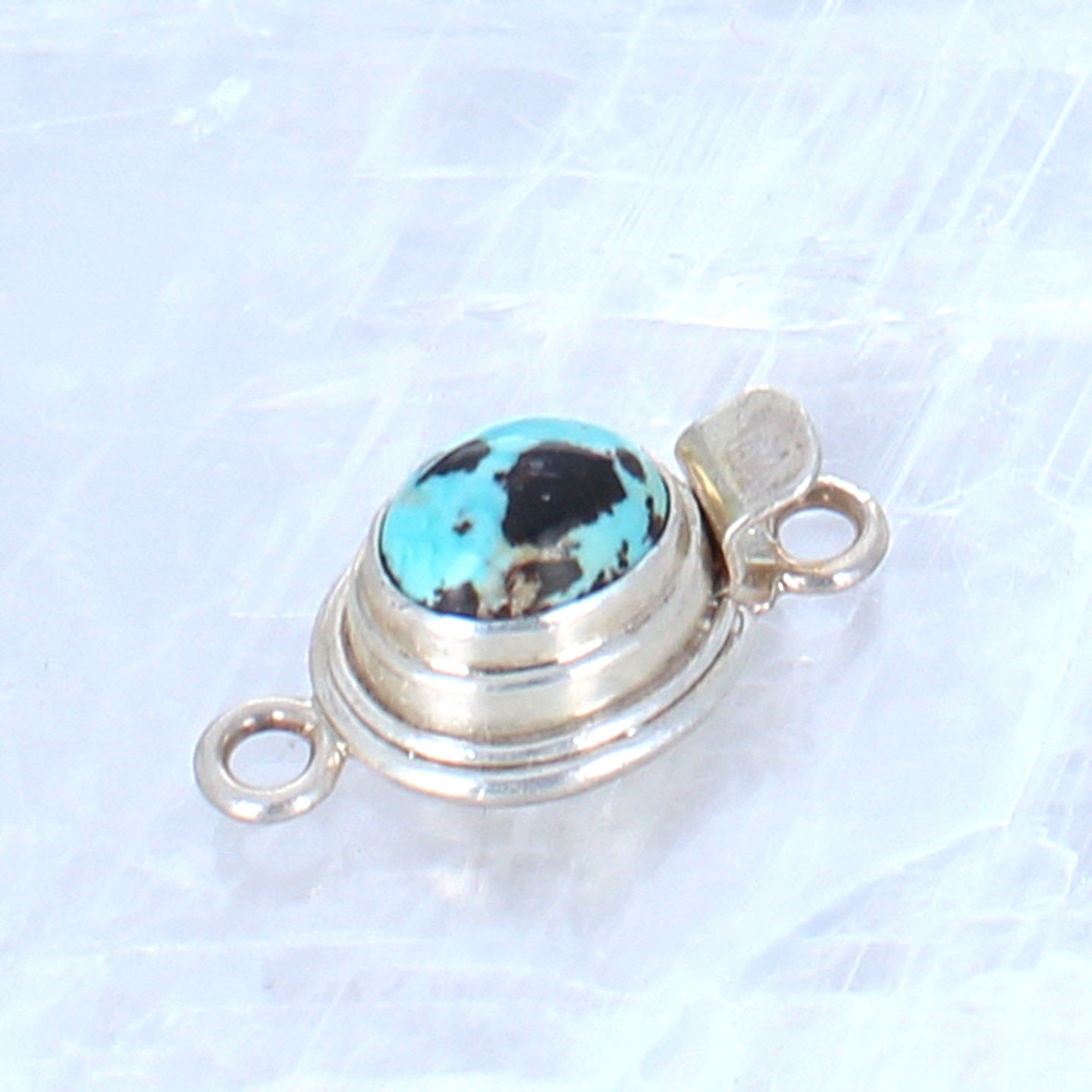 Blue Carico Lake Turquoise Sterling Clasp 8X10mm Classic Style -NewWorldGems