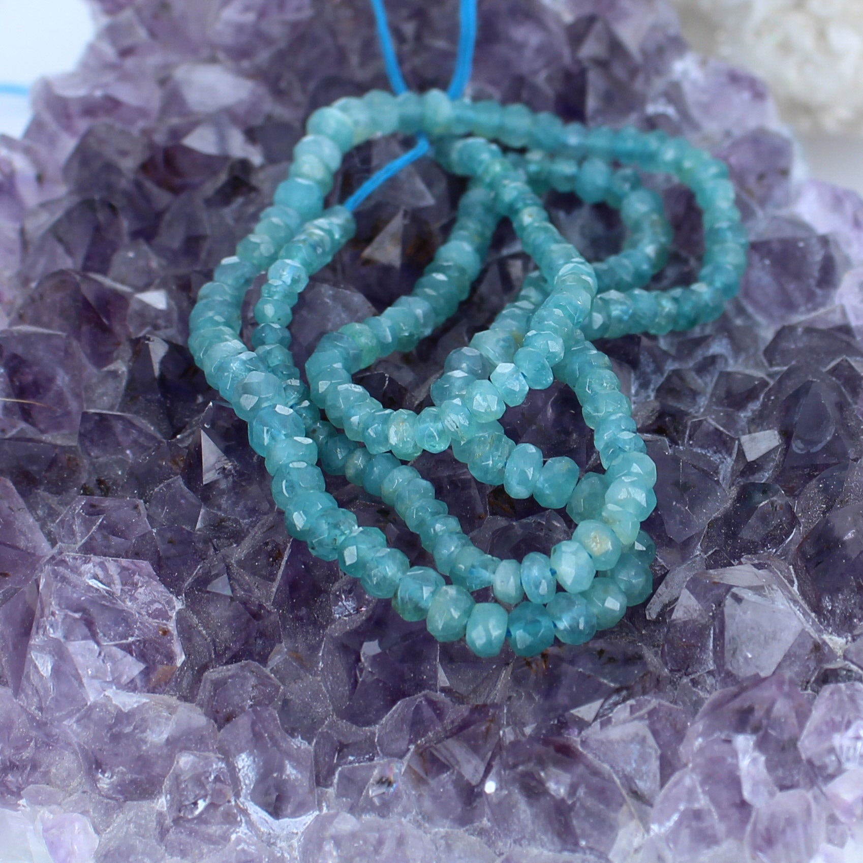 AAA GRANDIDIERITE Beads Faceted Graduated Light Paraiba Blue -NewWorldGems