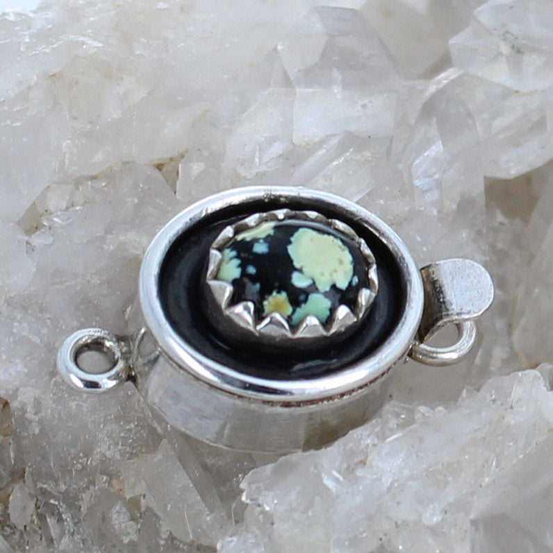Carico Lake Turquoise Clasp Sterling Southwest 8X6mm -NewWorldGems