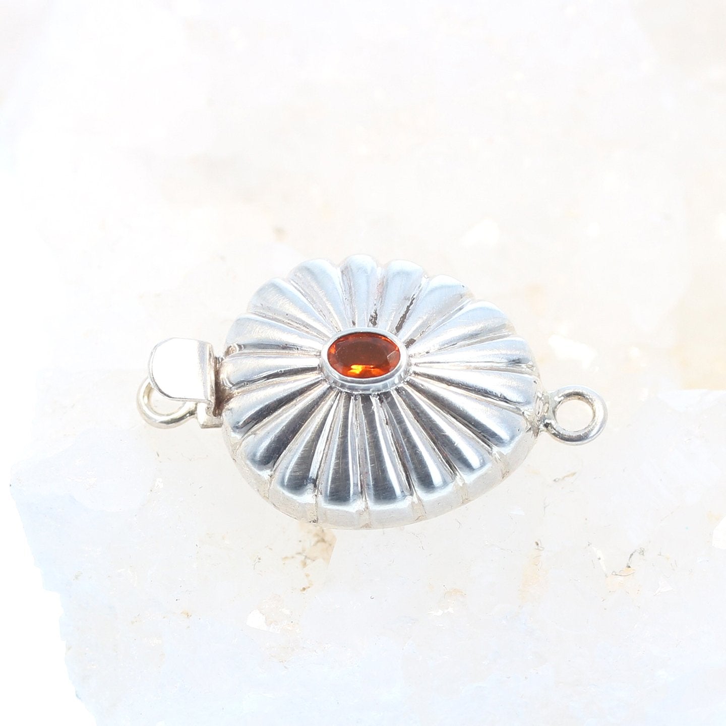 Sunflower Clasp Mexican Opal Faceted Orange -NewWorldGems