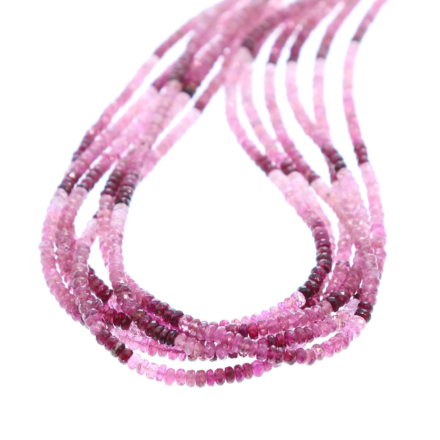 Magenta Tourmaline Faceted Beads 4Mm Rondelles Shaded Colors -NewWorldGems