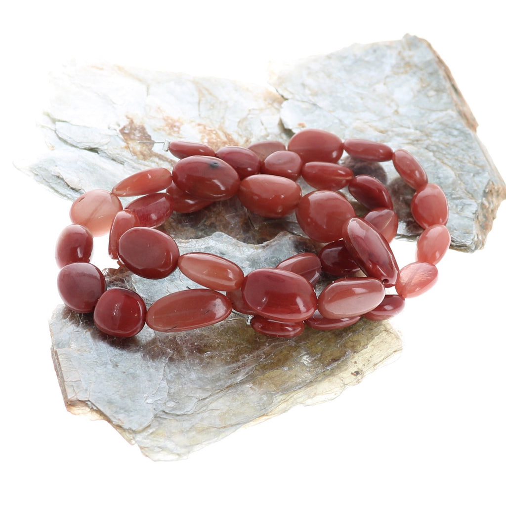 Andesine Beads Oval Shape Rich Auburn Color 4-15X18Mm 18", -NewWorldGems