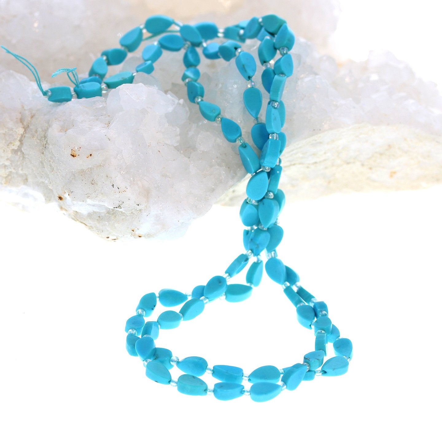 Sleeping Beauty Turquoise Teardrop Beads 8X5Mm 15" -NewWorldGems