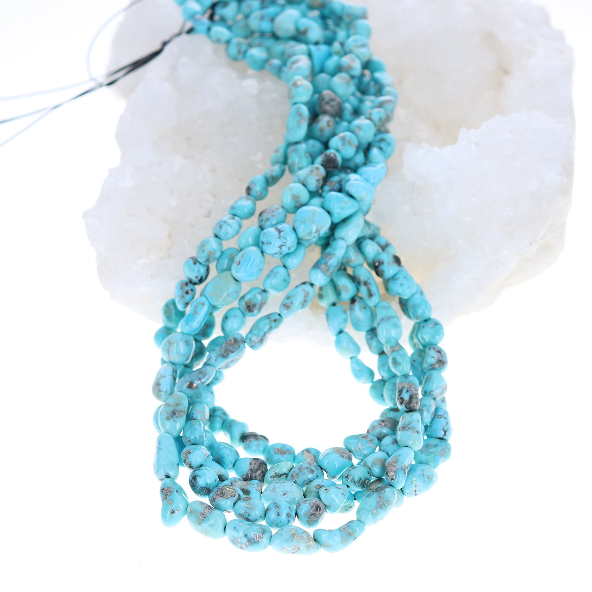 White Water {Mexican} Turquoise Nugget Beads 6-7.5Mm 16" -NewWorldGems