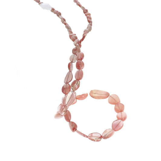 Andesine Beads Oval Shape Light Rose Gold Color 5-14Mm 18", -NewWorldGems
